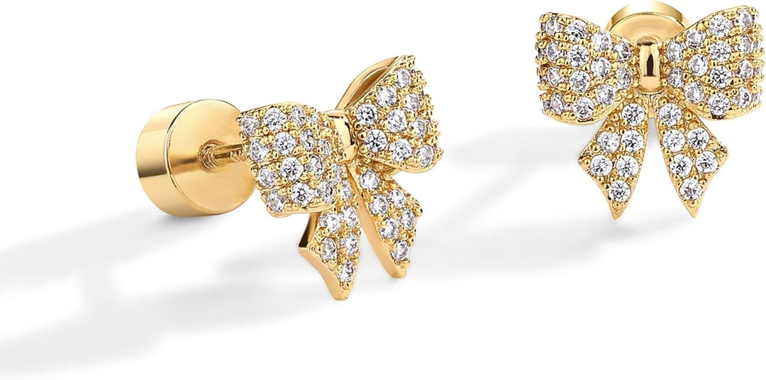 Bow Motif Earrings | Gold